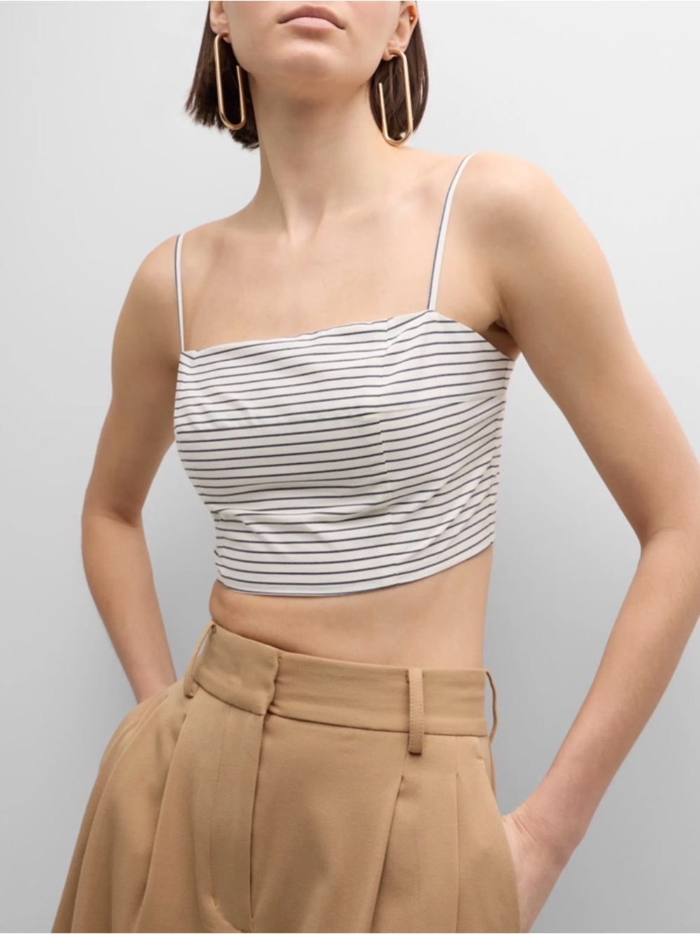 STAUD Federico Stretch Poplin Crop Top - NWT